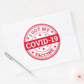 Ik heb mijn Covid-19 vaccin Ronde Sticker (Envelop)