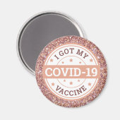 Ik heb mijn Covid-19 vaccin Roos Gold Magneet (Voorkant / Achterkant)
