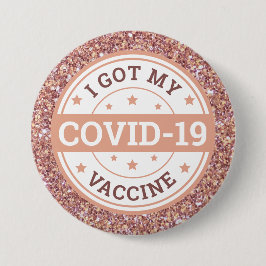 Ik Heb Mijn Covid-19 Vaccin Rose Goud Ronde Button 7,6 Cm