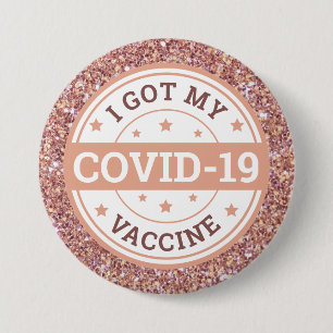 Ik Heb Mijn Covid-19 Vaccin Rose Goud Ronde Button 7,6 Cm