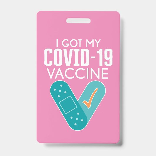 Ik heb mijn Covid-19 Vaccin - roze Badge (Voorkant)