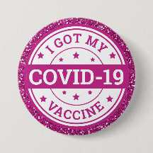 Ik heb mijn Covid-19 vaccin roze glitter