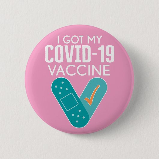 Ik heb mijn Covid-19 vaccin - roze Ronde Button 5,7 Cm (Voorkant)