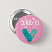 Ik heb mijn Covid-19 vaccin - roze Ronde Button 5,7 Cm (Voorkant /achterkant)