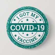 Ik heb mijn Covid-19-vaccin turquoise glitters