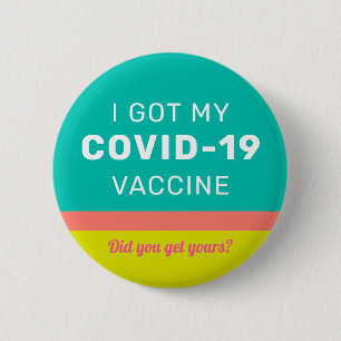 Ik heb mijn COVID-19 Vaccin Vaccinated Cute Bright Ronde Button 5,7 Cm