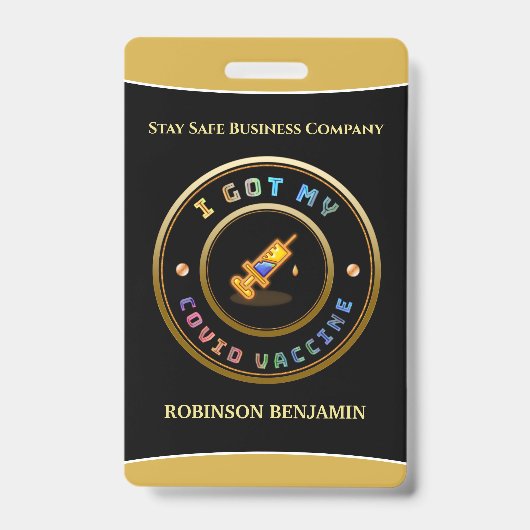 Ik heb mijn Covid-vaccin Zakelijk Logo Badge (Voorzijde)