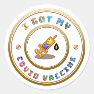 Ik heb mijn COVID vaccinatie klassieke ronde Sticker