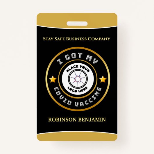 Ik heb mijn Covid Vaccine Business Logo personalis Badge (Voorkant)