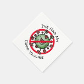 Ik heb mijn Covid Vaccine Funny Cartoon Virus Sign Servet (Hoek)