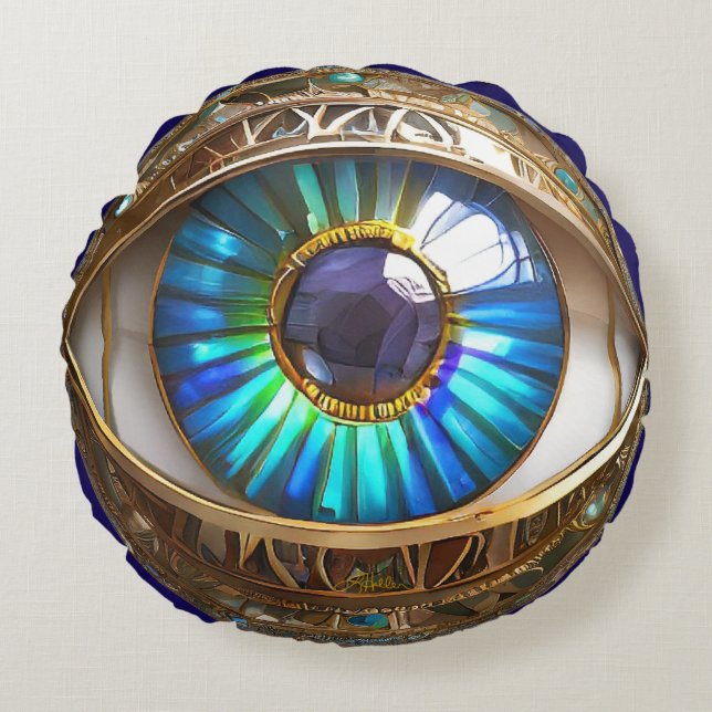 Ik heb mijn derde oog op jou rond kussen (Voorkant)