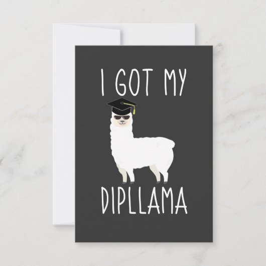 Ik heb mijn Dipllama Afstuderen Llama Pun Bedankkaart (Voorkant)