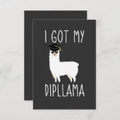 Ik heb mijn Dipllama Afstuderen Llama Pun Bedankkaart (Voorkant / Achterkant)