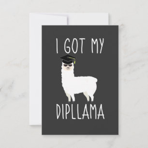 Ik heb mijn Dipllama Afstuderen Llama Pun Bedankkaart