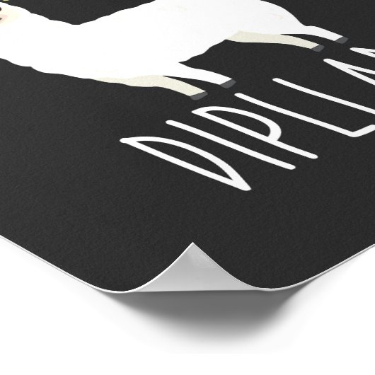 Ik heb mijn Dipllama Afstuderen Llama Pun Poster (Hoek)