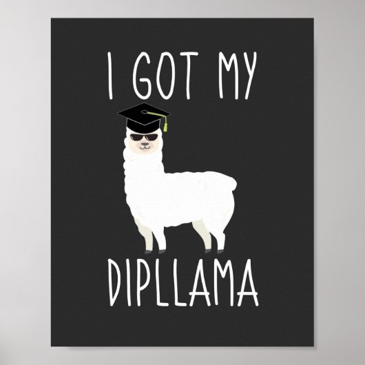 Ik heb mijn Dipllama Afstuderen Llama Pun Poster (Voorkant)