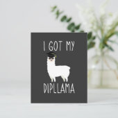 Ik heb mijn Dipllama Afstuderen Llama Pun uitnodig (Staand voorkant)