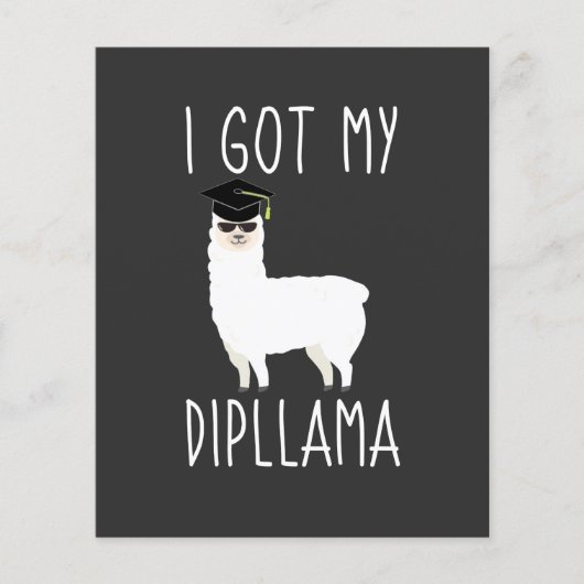 Ik heb mijn Dipllama Afstuderen Llama Pun uitnodig (Voorkant)