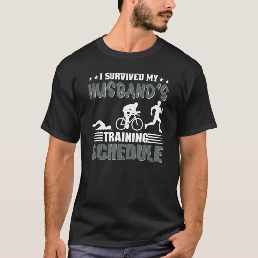 Ik heb mijn echtgenoot Triathlon trainingsschema o T-shirt (Voorkant)