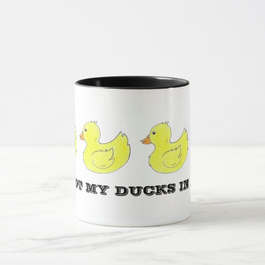 Ik heb mijn eenden in een Row Yellow Rubber Ducky Mok (Midden)