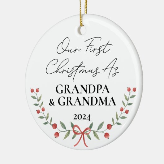 Ik heb mijn eerste kerst als grootouders persoonli keramisch ornament (Links)