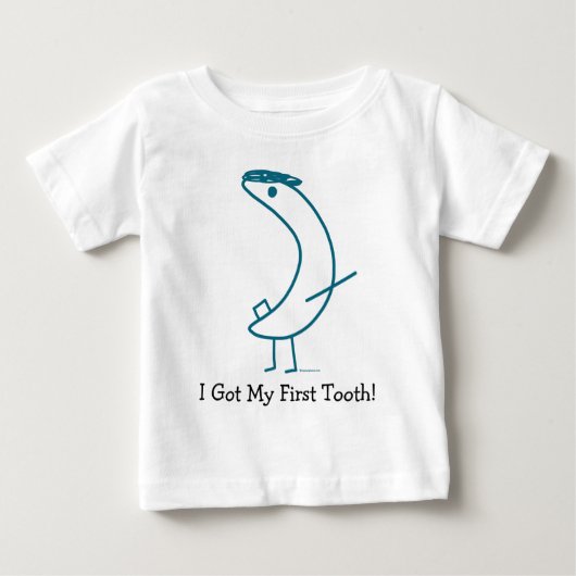 Ik heb mijn eerste tand. baby t-shirt. (Voorkant)