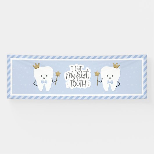 Ik heb mijn Eerste Tand feestdecoratie. Spandoek (Horizontaal)