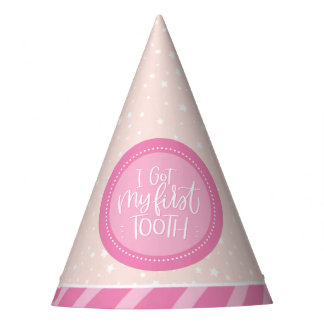 Ik heb mijn eerste tandteken Peach&Pink Party Pet Feesthoedjes