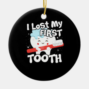 Ik heb mijn eerste Tandwiet Cute Baby Tooth Out Cf Keramisch Ornament