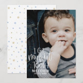 Ik heb mijn eerste Tooth Baby persoonlijke fotokaa Feestdagenkaart (Voorkant / Achterkant)