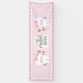 Ik heb mijn eerste Tooth babymeisje feestversierin Spandoek (Verticaal)