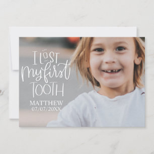Ik heb mijn eerste Tooth persoonlijke fotokaart ve Feestdagenkaart