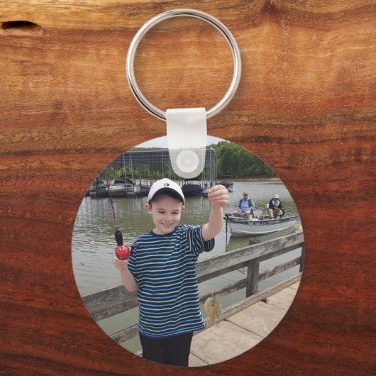 Ik heb mijn eerste vis met opa foto gezien sleutelhanger (Voorkant)