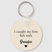 Ik heb mijn eerste vis met opa foto gezien sleutelhanger (Achterkant)