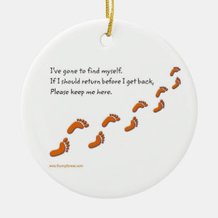 Ik heb mijn eigen voetafdrukken-versieringen gevon keramisch ornament