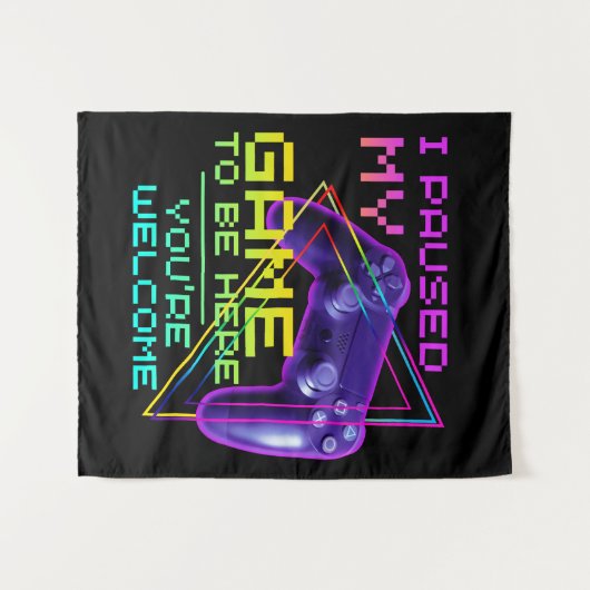 IK HEB MIJN GAME GEPAAUSEERD OM HIER TE ZIJN GRAAG WANDKLEED (Voorkant (horizontaal))