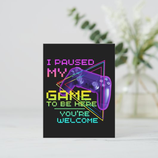 IK HEB MIJN GAME GESPECIALISEERD OM HIER TE ZIJN. BRIEFKAART (Staand voorkant)