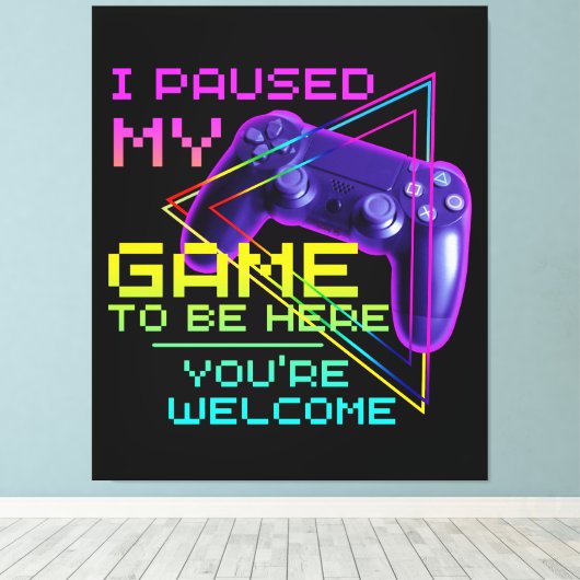 IK HEB MIJN GAME GESPECIALISEERD OM HIER TE ZIJN. CANVAS AFDRUK (Insitu (Houten vloer))