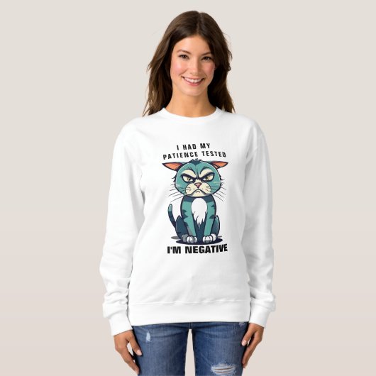 Ik heb mijn geduld laten testen, ik ben negatief,  trui (Voorkant volledig)