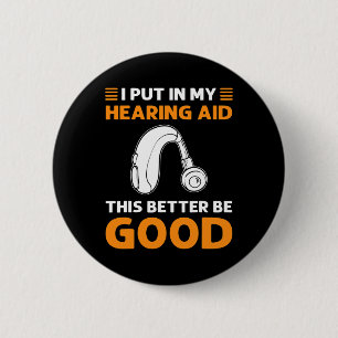 Ik heb mijn gehoorapparaat erin gedaan. Dit kan ma Ronde Button 5,7 Cm