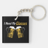 Ik heb mijn glazen bier Humor AcrylSleutelhanger n Sleutelhanger (Achterkant)