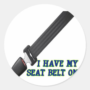 Ik heb mijn gordel op ronde sticker
