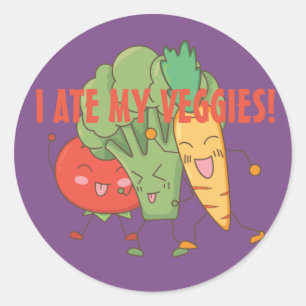 Ik Heb Mijn Groenten Gegeten Tomaat Broccoli Worte Ronde Sticker
