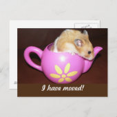 Ik heb mijn hamster verplaatst aankondigingskaart (Voorkant / Achterkant)