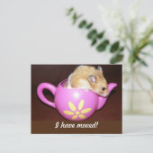 Ik heb mijn hamster verplaatst aankondigingskaart (Staand voorkant)