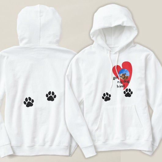 Ik heb mijn hond hier! Aangepaste foto Hoodie