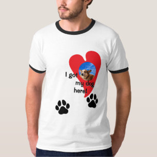 Ik heb mijn hond hier! Aangepaste foto T-shirt