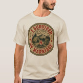 Ik heb mijn huwelijk overleefd, grappige campingba t-shirt (Voorkant)