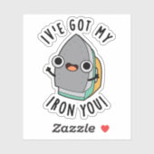 Ik heb mijn Iron You Funny Appliance Pun Sticker (Vel)