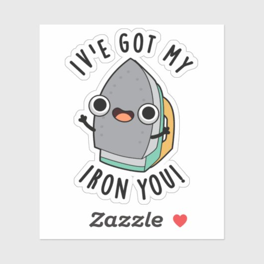Ik heb mijn Iron You Funny Appliance Pun Sticker (Vel)